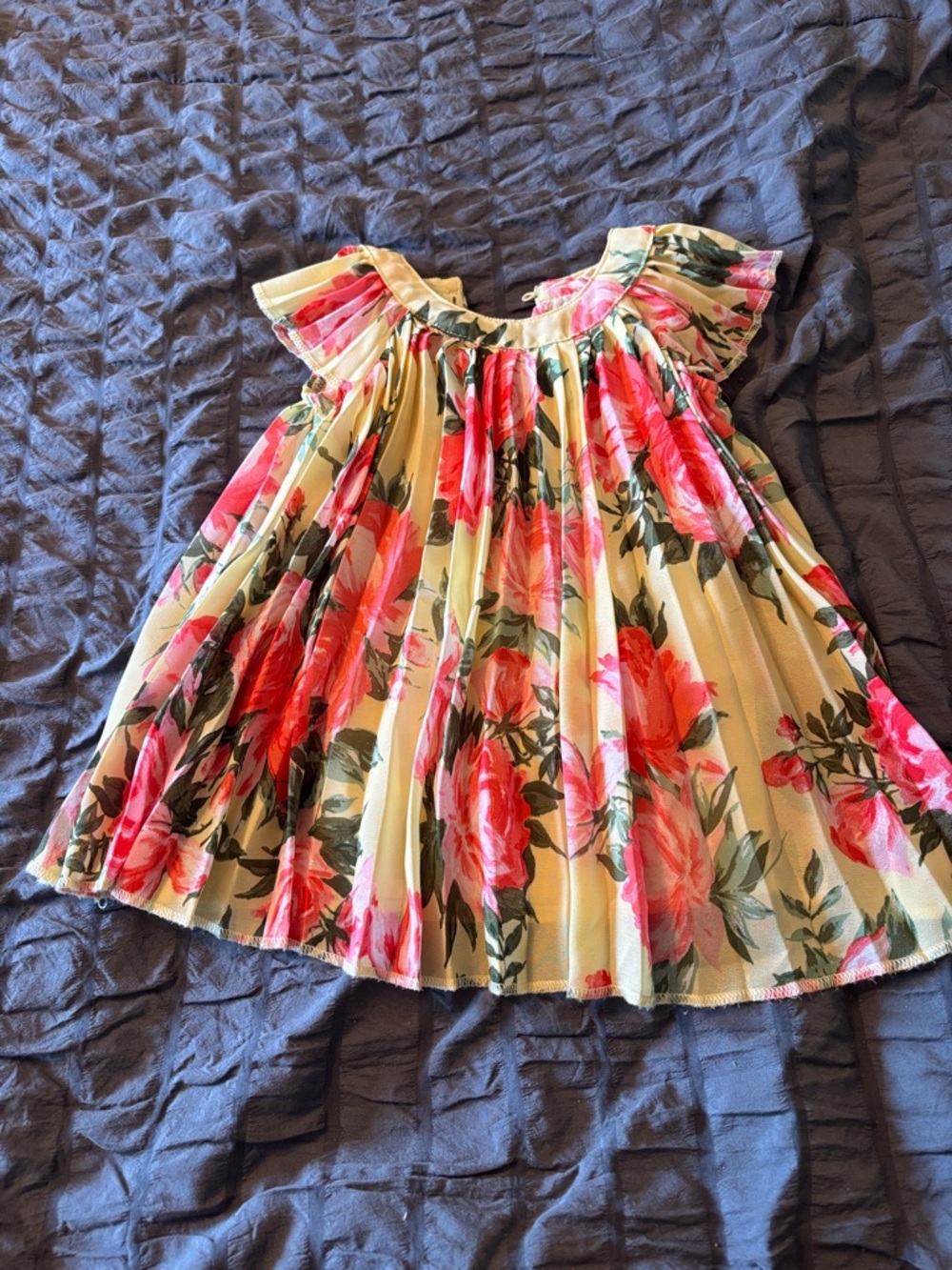 The Children's Place Yellow Floral Infant Dress with Pink Roses